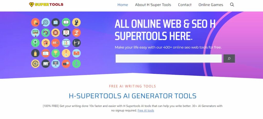 H Supertools home page